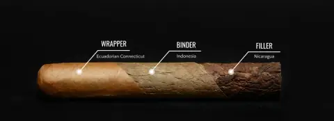 Schéma expliquant la tripe, la sous-cape et la cape en coupe de cigare.